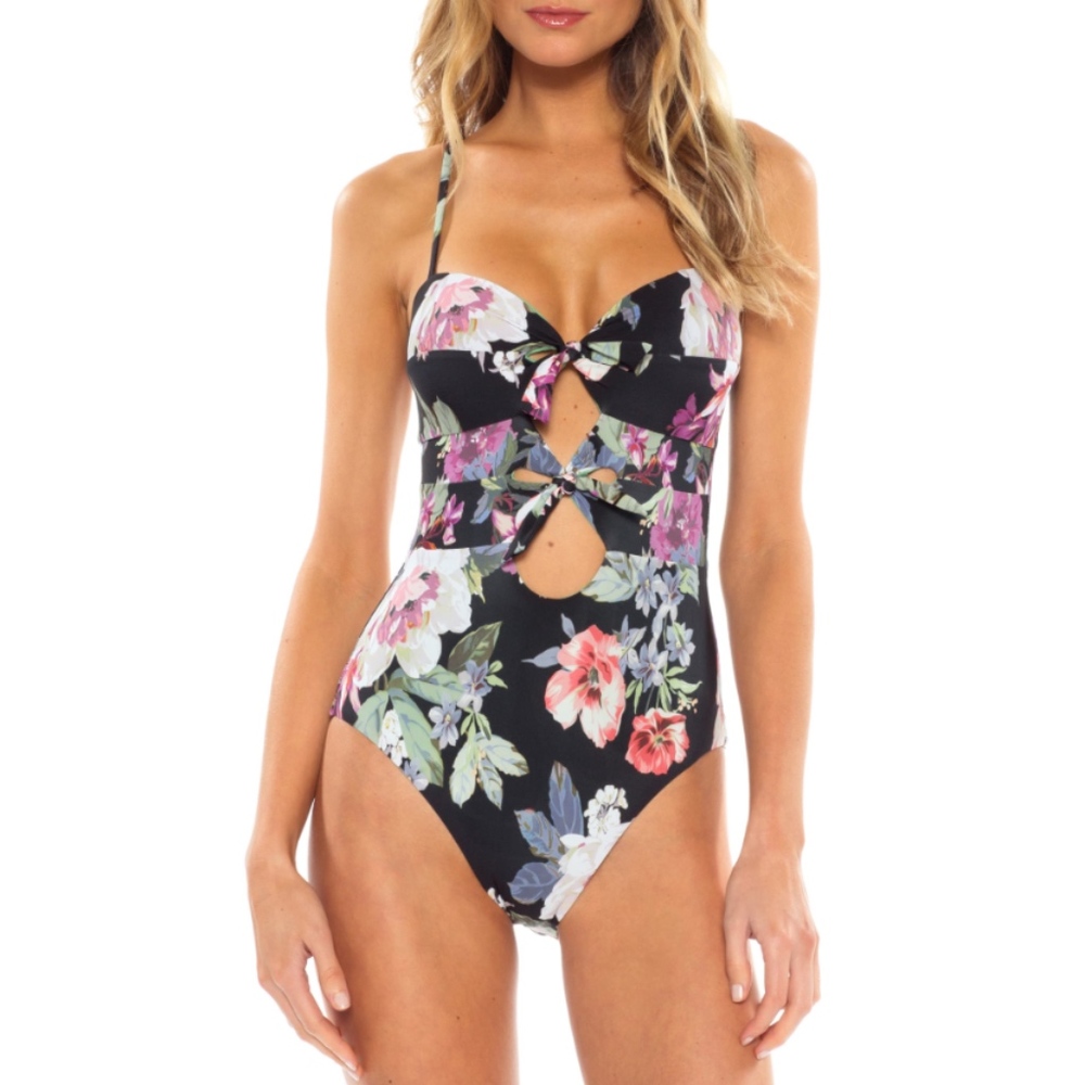 Becca Spring Fling 1Piece Swimsuit in Black Multi